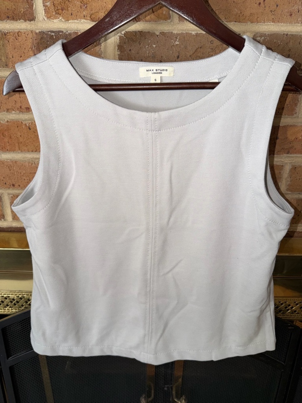 LADIES SMALL MAX STUDIO BABY BLUE SLEEVELESS BLOUSE
